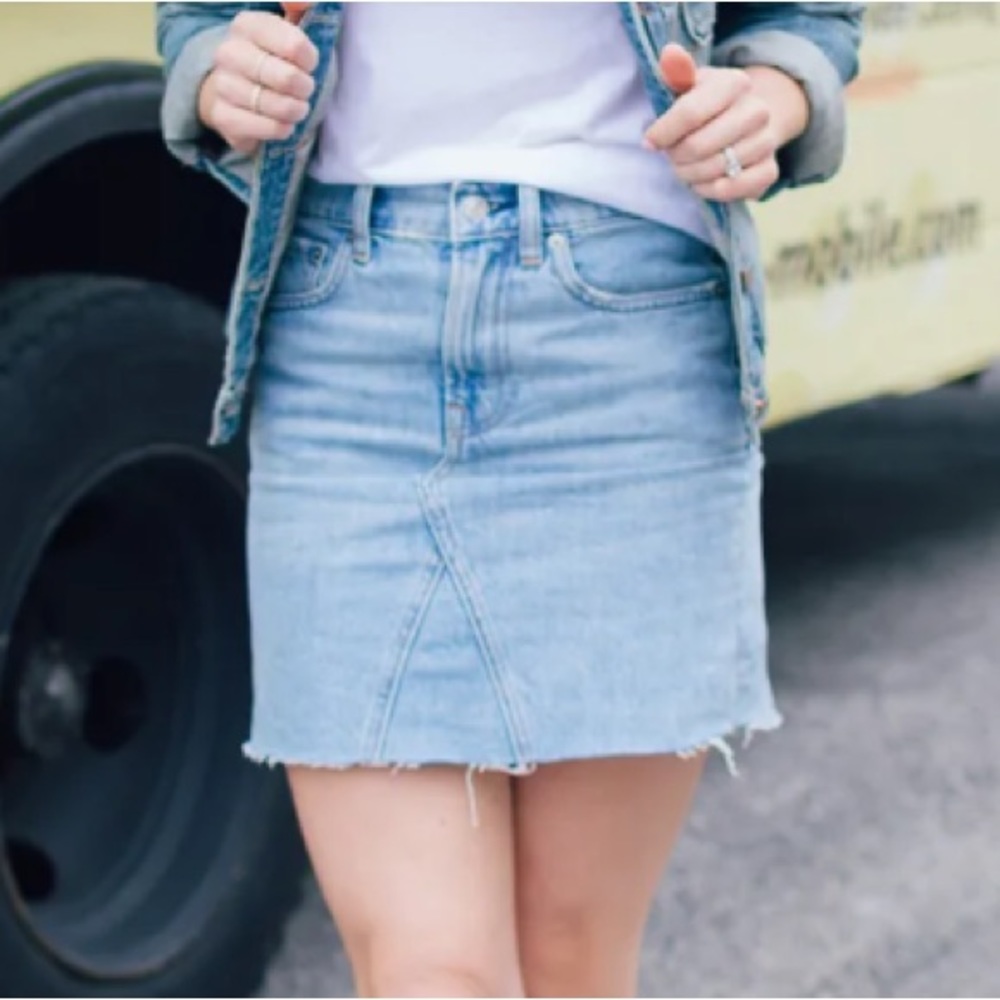 Everlane Way High Denim Skirt
